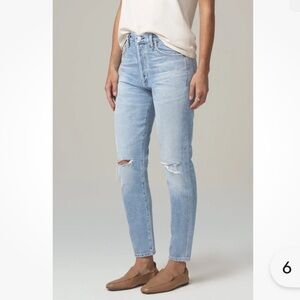 Citizens Of Humanity High Rise Liya Classic Fit Light Wash Jeans
